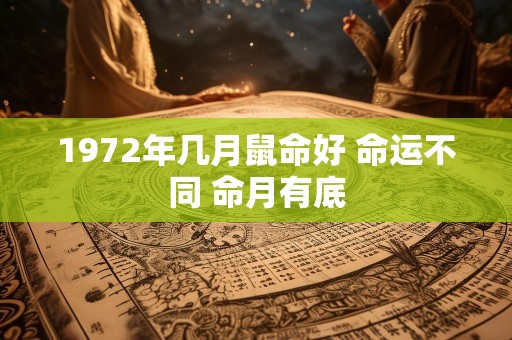 1972年几月鼠命好 命运不同 命月有底