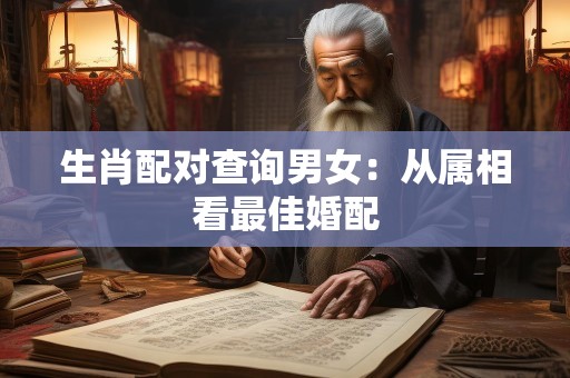 生肖配对查询男女：从属相看最佳婚配