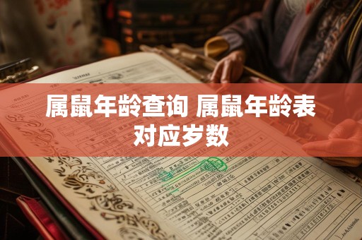 属鼠年龄查询 属鼠年龄表对应岁数