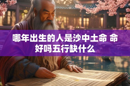 哪年出生的人是沙中土命 命好吗五行缺什么