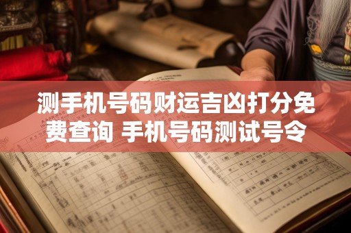 测手机号码财运吉凶打分免费查询 手机号码测试号令天下