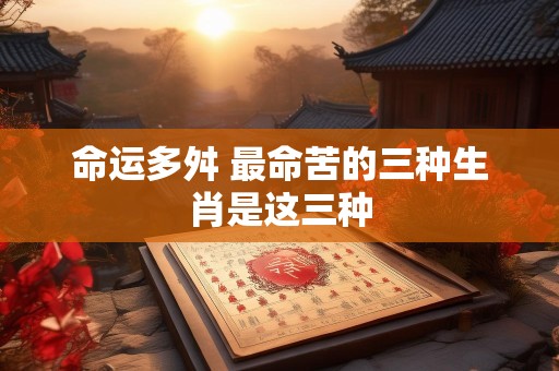 命运多舛 最命苦的三种生肖是这三种