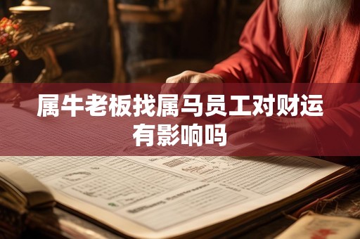 属牛老板找属马员工对财运有影响吗
