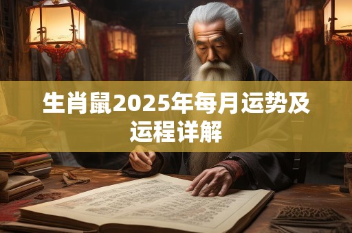 生肖鼠2025年每月运势及运程详解