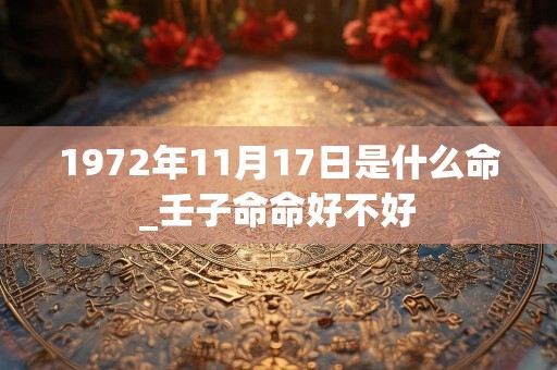 1972年11月17日是什么命_壬子命命好不好