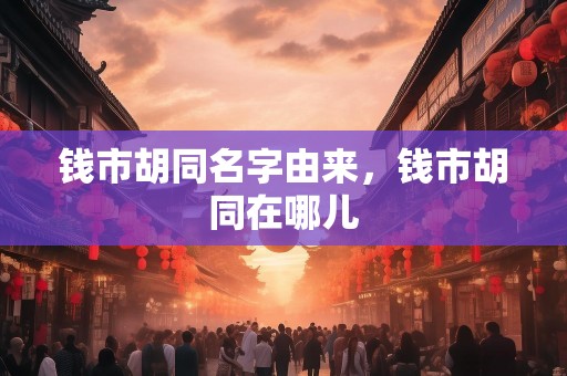 钱市胡同名字由来，钱市胡同在哪儿