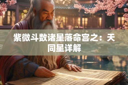 紫微斗数诸星落命宫之：天同星详解