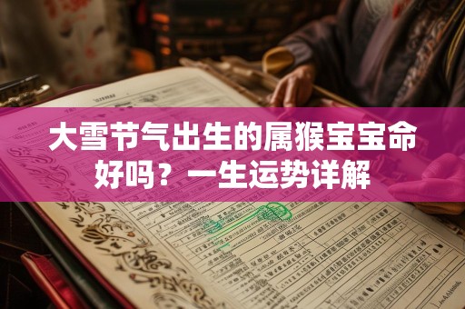 大雪节气出生的属猴宝宝命好吗？一生运势详解