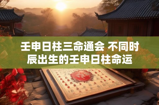 壬申日柱三命通会 不同时辰出生的壬申日柱命运