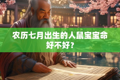 农历七月出生的人鼠宝宝命好不好？