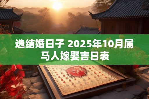 选结婚日子 2025年10月属马人嫁娶吉日表