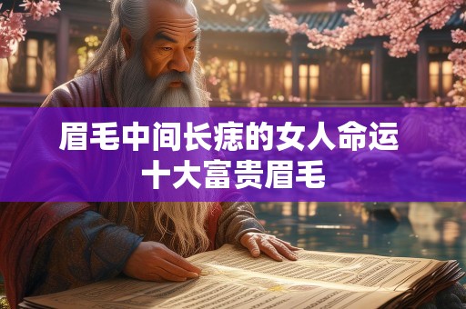眉毛中间长痣的女人命运 十大富贵眉毛
