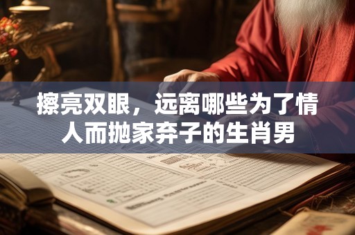擦亮双眼，远离哪些为了情人而抛家弃子的生肖男
