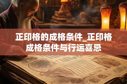 正印格的成格条件_正印格成格条件与行运喜忌