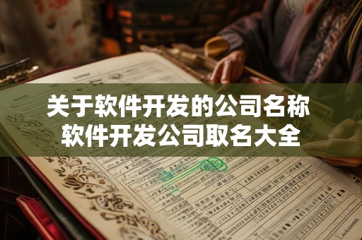 关于软件开发的公司名称 软件开发公司取名大全