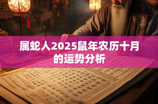 属蛇人2025鼠年农历十月的运势分析