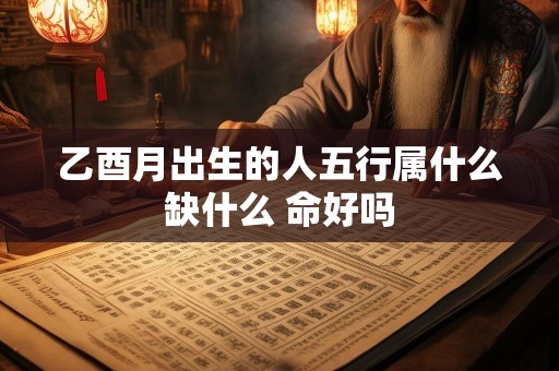 乙酉月出生的人五行属什么缺什么 命好吗