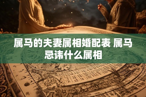 属马的夫妻属相婚配表 属马忌讳什么属相
