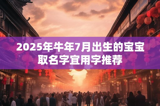 2025年牛年7月出生的宝宝取名字宜用字推荐