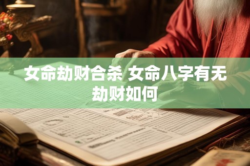 女命劫财合杀 女命八字有无劫财如何