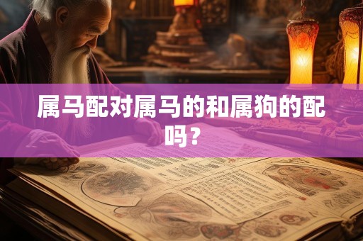 属马配对属马的和属狗的配吗？