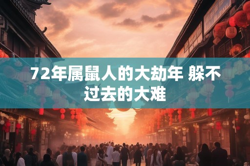 72年属鼠人的大劫年 躲不过去的大难