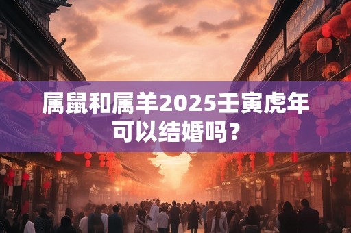 属鼠和属羊2025壬寅虎年可以结婚吗？