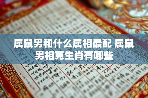 属鼠男和什么属相最配 属鼠男相克生肖有哪些