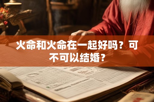 火命和火命在一起好吗？可不可以结婚？