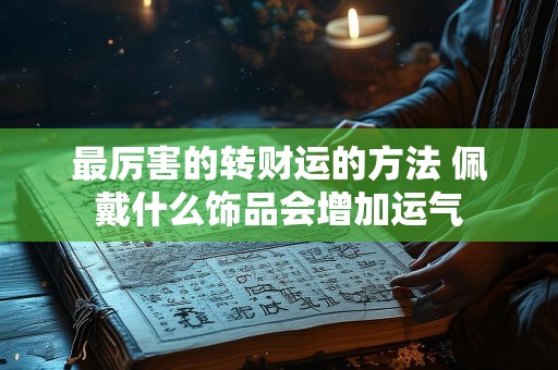 最厉害的转财运的方法 佩戴什么饰品会增加运气