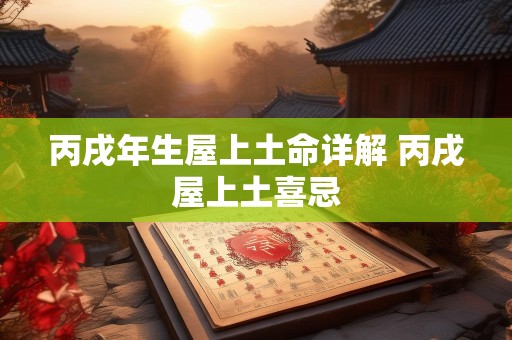 丙戌年生屋上土命详解 丙戌屋上土喜忌
