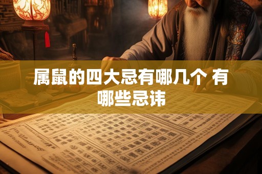 属鼠的四大忌有哪几个 有哪些忌讳