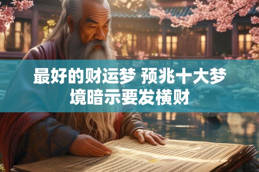 最好的财运梦 预兆十大梦境暗示要发横财