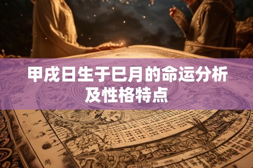 甲戌日生于巳月的命运分析及性格特点
