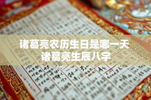 诸葛亮农历生日是哪一天 诸葛亮生辰八字