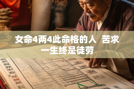 女命4两4此命格的人  苦求一生终是徒劳