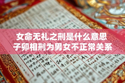 女命无礼之刑是什么意思 子卯相刑为男女不正常关系