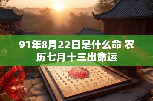91年8月22日是什么命 农历七月十三出命运