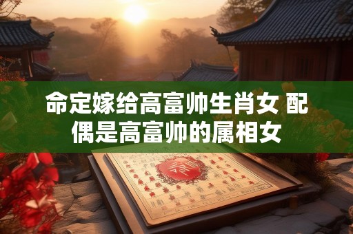 命定嫁给高富帅生肖女 配偶是高富帅的属相女