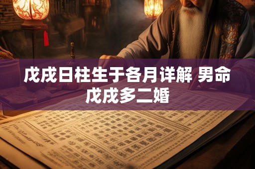 戊戌日柱生于各月详解 男命戊戌多二婚