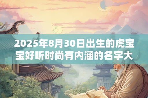2025年8月30日出生的虎宝宝好听时尚有内涵的名字大全免费