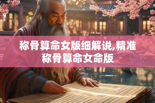 称骨算命女版细解说,精准称骨算命女命版