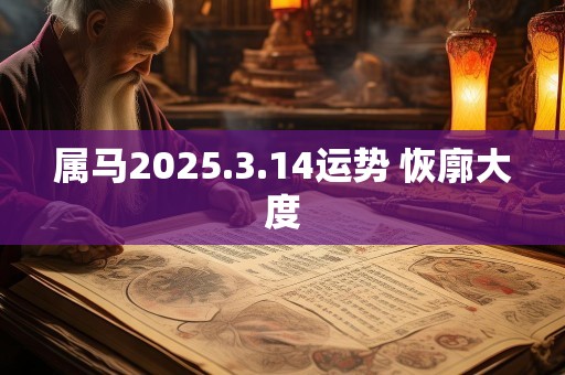 属马2025.3.14运势 恢廓大度