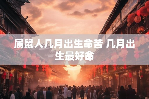 属鼠人几月出生命苦 几月出生最好命