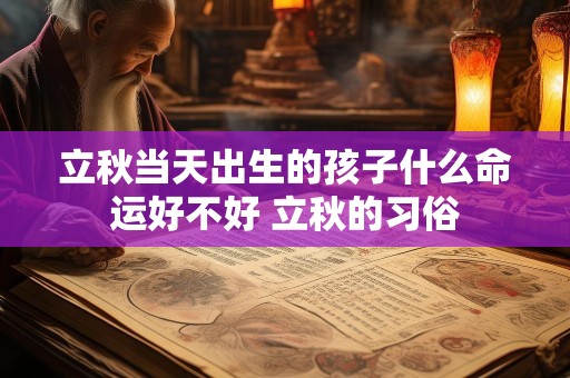 立秋当天出生的孩子什么命运好不好 立秋的习俗