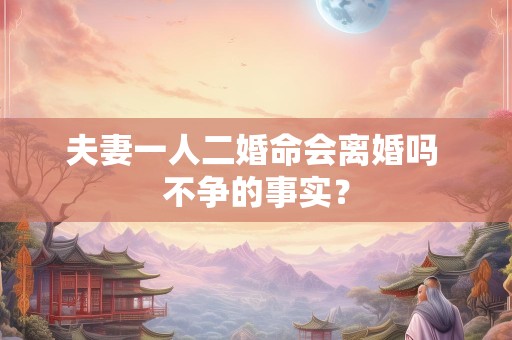 夫妻一人二婚命会离婚吗 不争的事实？