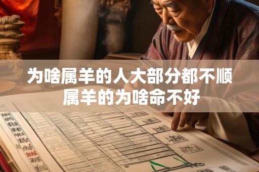 为啥属羊的人大部分都不顺 属羊的为啥命不好