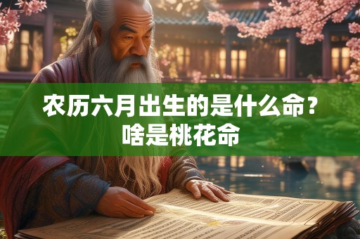 农历六月出生的是什么命？啥是桃花命