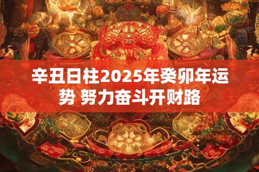 辛丑日柱2025年癸卯年运势 努力奋斗开财路