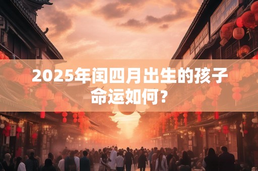 2025年闰四月出生的孩子命运如何？